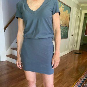 James Perse Short Sleeve V Neck Blouson Dress